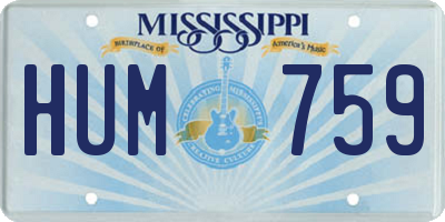 MS license plate HUM759