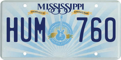 MS license plate HUM760