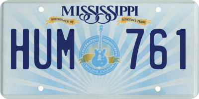 MS license plate HUM761