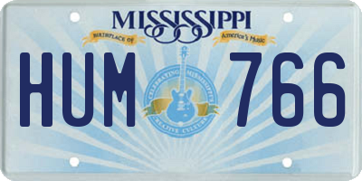 MS license plate HUM766