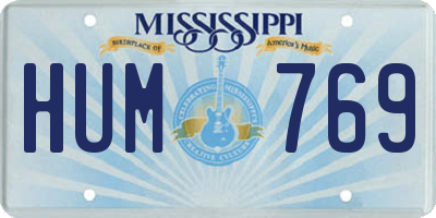 MS license plate HUM769