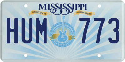 MS license plate HUM773