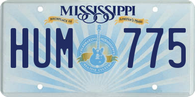 MS license plate HUM775