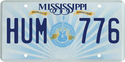 MS license plate HUM776