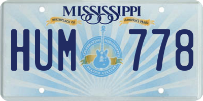 MS license plate HUM778