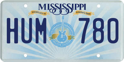 MS license plate HUM780