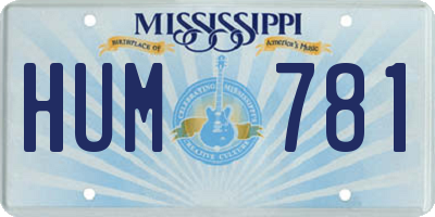 MS license plate HUM781