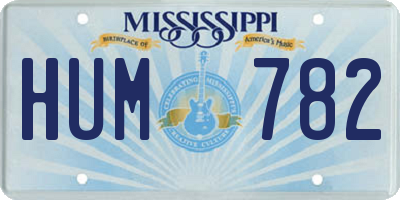 MS license plate HUM782