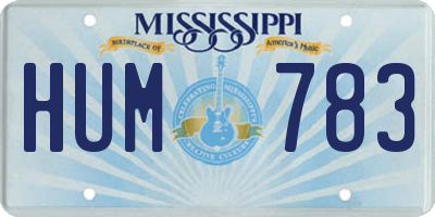 MS license plate HUM783