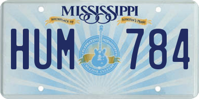 MS license plate HUM784