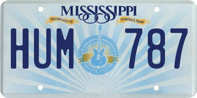 MS license plate HUM787
