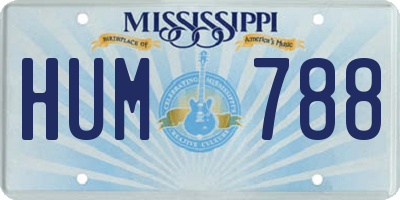 MS license plate HUM788