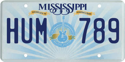MS license plate HUM789