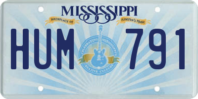 MS license plate HUM791