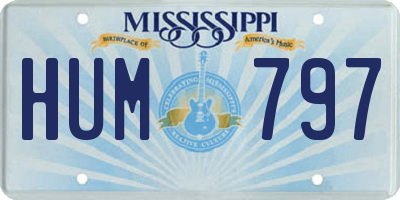 MS license plate HUM797
