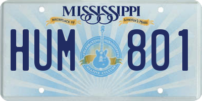 MS license plate HUM801