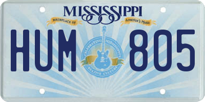 MS license plate HUM805