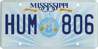 MS license plate HUM806