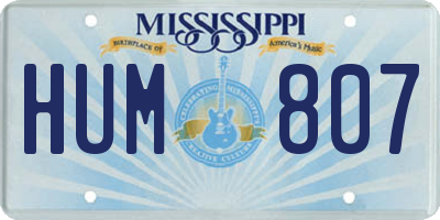 MS license plate HUM807