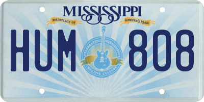 MS license plate HUM808