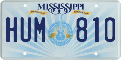 MS license plate HUM810