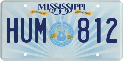 MS license plate HUM812