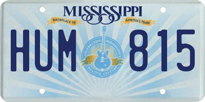 MS license plate HUM815