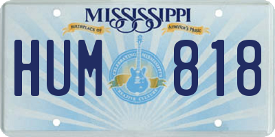 MS license plate HUM818