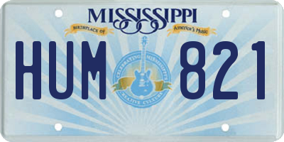 MS license plate HUM821