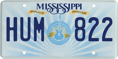 MS license plate HUM822
