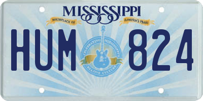 MS license plate HUM824
