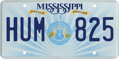 MS license plate HUM825