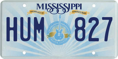 MS license plate HUM827