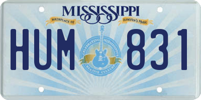 MS license plate HUM831