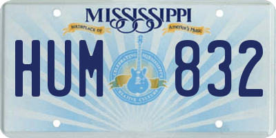 MS license plate HUM832