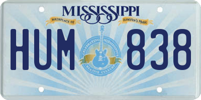 MS license plate HUM838