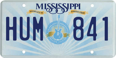 MS license plate HUM841