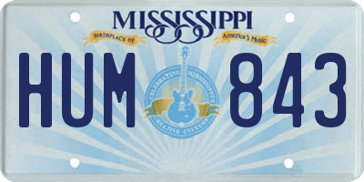 MS license plate HUM843