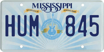 MS license plate HUM845