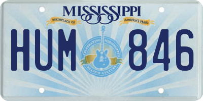 MS license plate HUM846