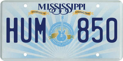MS license plate HUM850