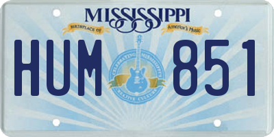 MS license plate HUM851