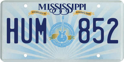 MS license plate HUM852