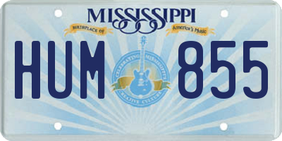 MS license plate HUM855