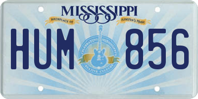 MS license plate HUM856