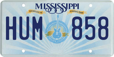 MS license plate HUM858
