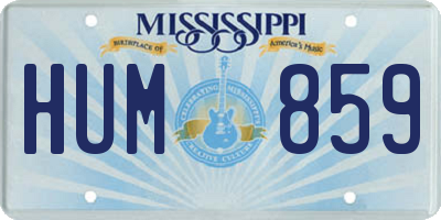 MS license plate HUM859