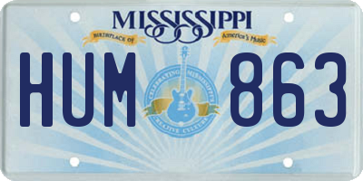 MS license plate HUM863