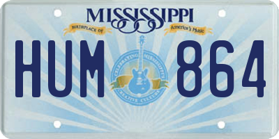 MS license plate HUM864