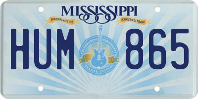 MS license plate HUM865